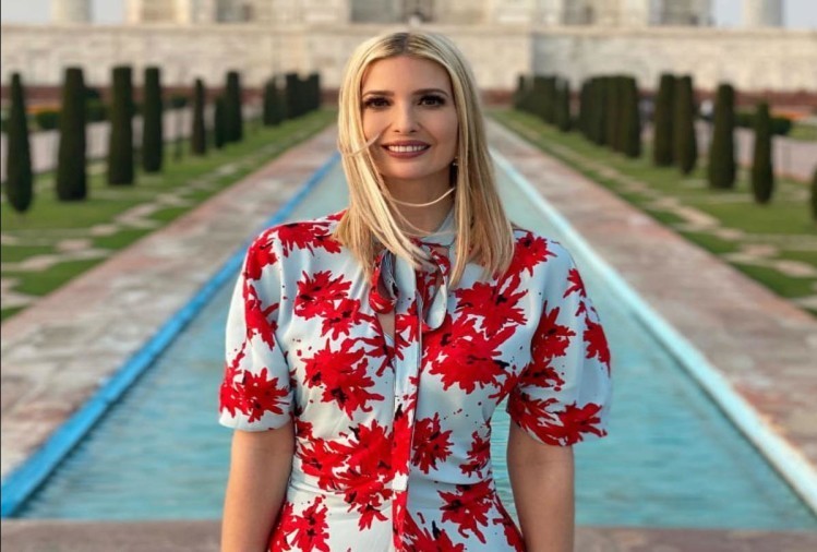 Ivanka photographed from Taj Mahal's Fountain